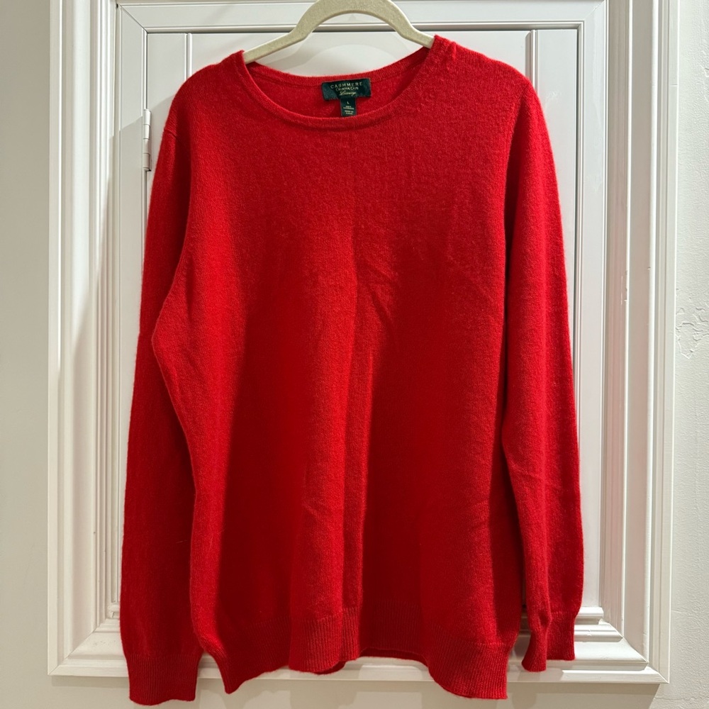 Cashmere Charter Club Luxury Red Crewneck Sweater - Size Large